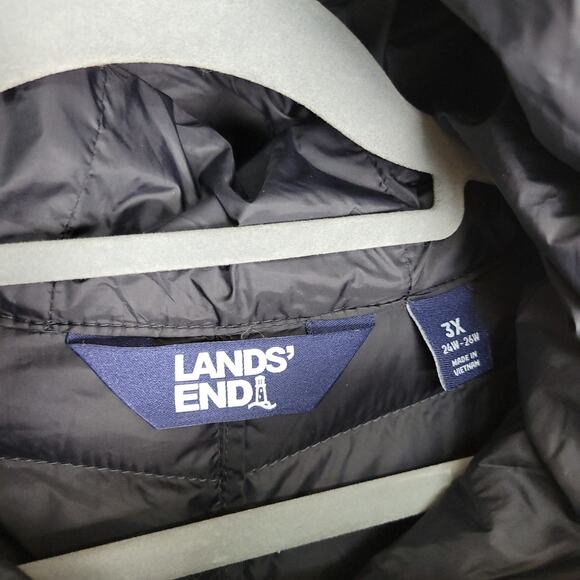 Lands' End Wanderweight Packable Black Down quilted Coat Size 3xl - Picture 4 of 9